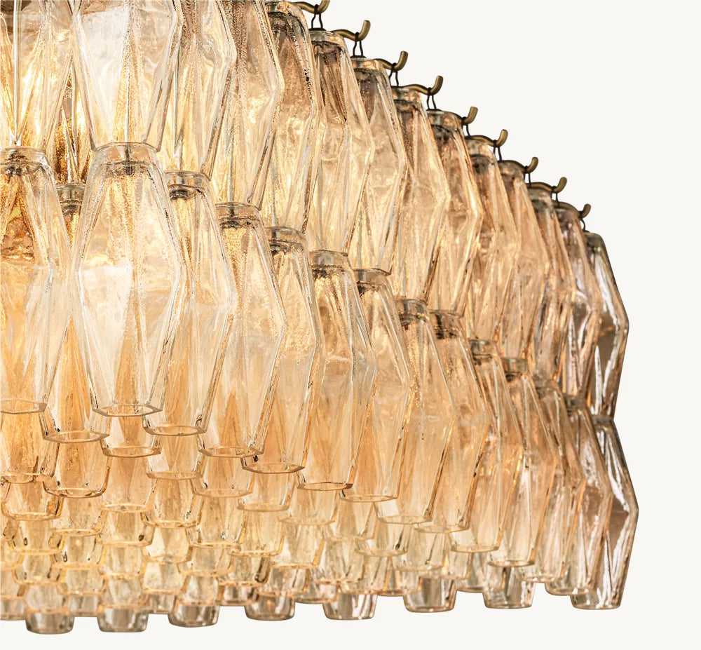 CHIARA CLEAR GLASS RECTANGULAR CHANDELIER 54"