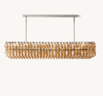 CHIARA SMOKE GLASS RECTANGULAR CHANDELIER 74"