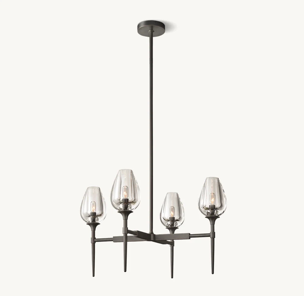 TULIP ROUND CHANDELIER 27"