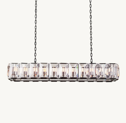 HARLOW CRYSTAL RECTANGULAR CHANDELIER 74"