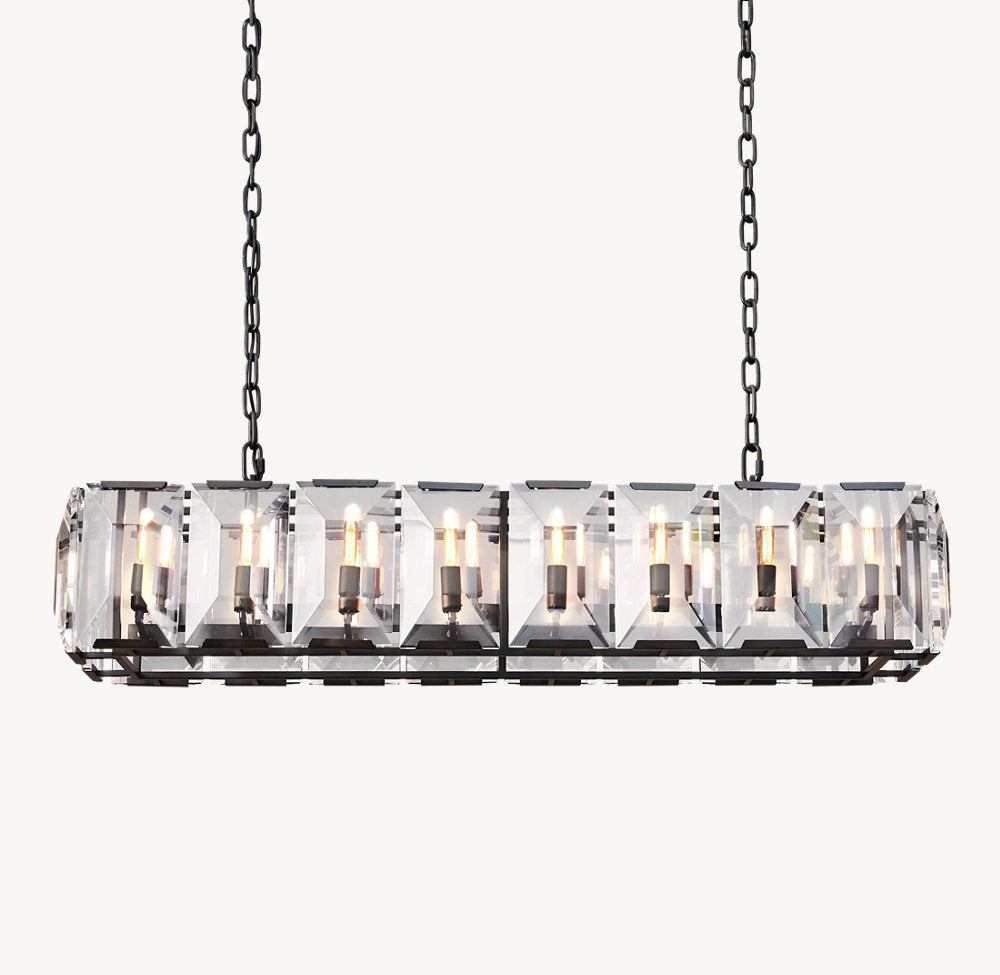 HARLOW CRYSTAL RECTANGULAR CHANDELIER 54"