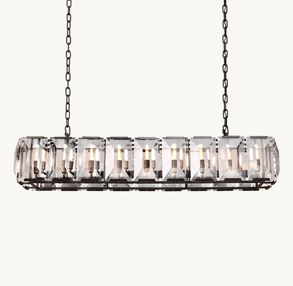 HARLOW CRYSTAL RECTANGULAR CHANDELIER 62"