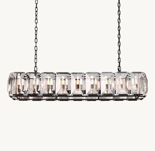 HARLOW CRYSTAL RECTANGULAR CHANDELIER 62"