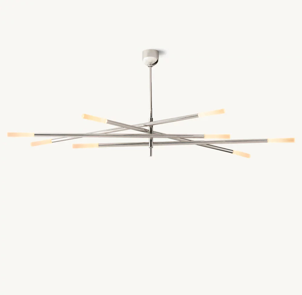 ROUSSEAU 8-LIGHT MOBILE ETCHED ROD CHANDELIER