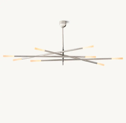 ROUSSEAU 8-LIGHT MOBILE ETCHED ROD CHANDELIER