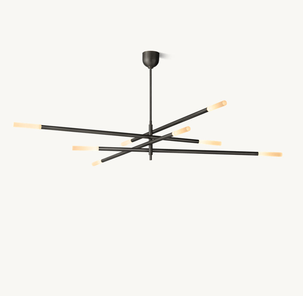 ROUSSEAU 8-LIGHT MOBILE ETCHED ROD CHANDELIER