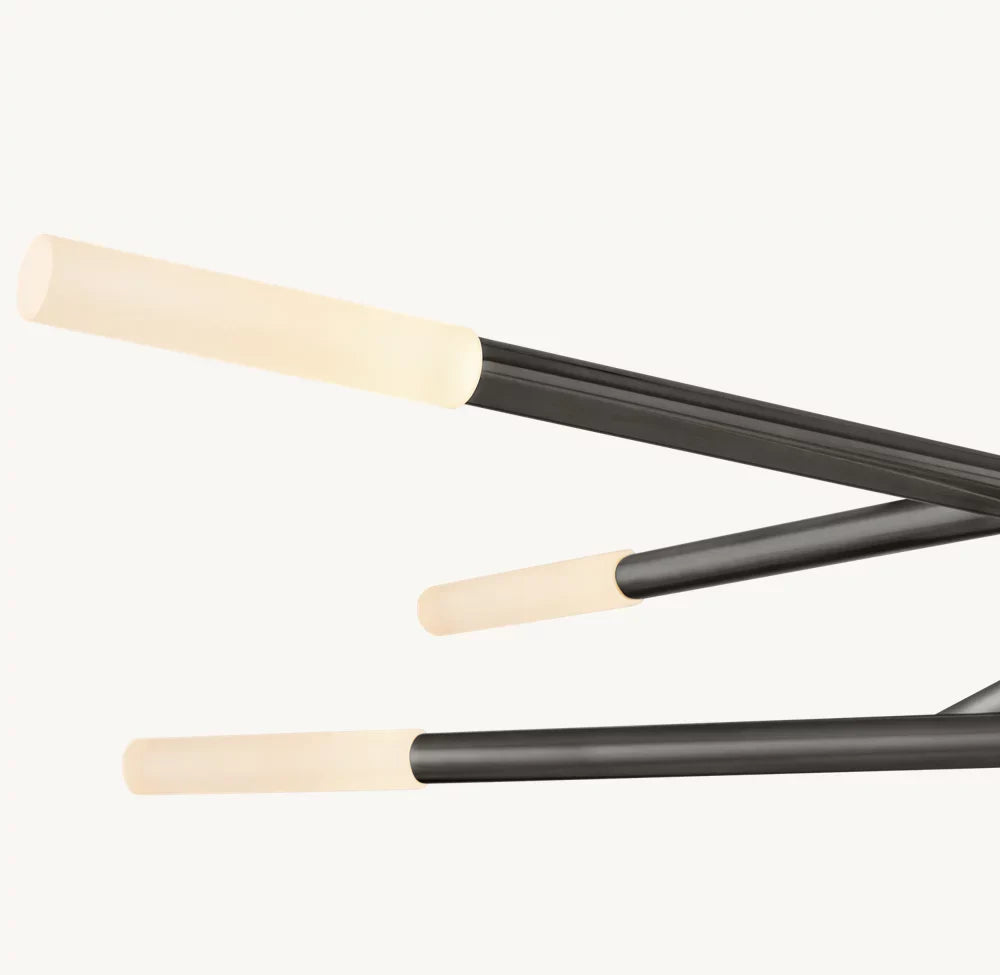 ROUSSEAU 10-LIGHT MOBILE ETCHED ROD CHANDELIER