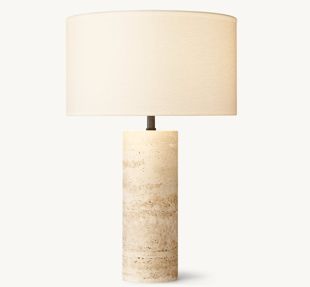 SAREZZO STONE CYLINDRICAL TABLE LAMP