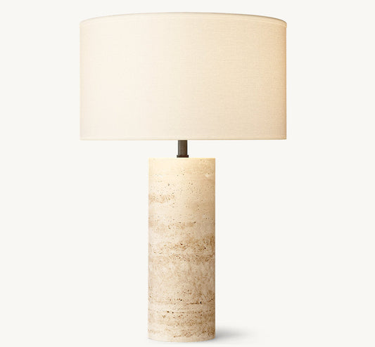 SAREZZO STONE CYLINDRICAL TABLE LAMP