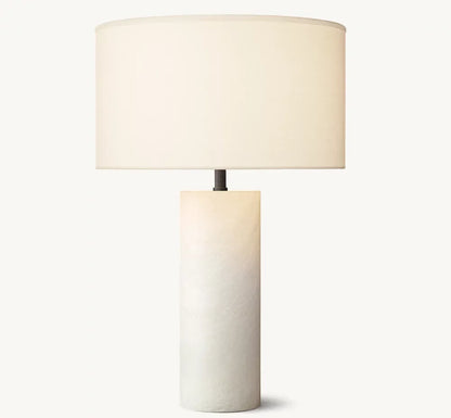 SAREZZO CYLINDRICAL STONE TABLE LAMP