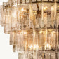 LATTICE SMOKE GLASS TIERED CHANDELIER 47"