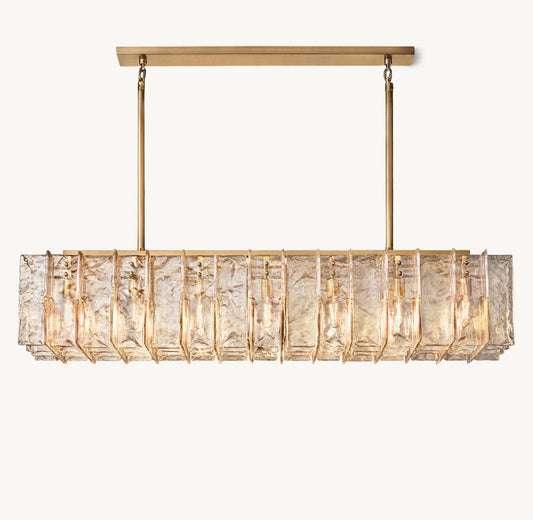 LATTICE SMOKE GLASS LINEAR CHANDELIER 67"