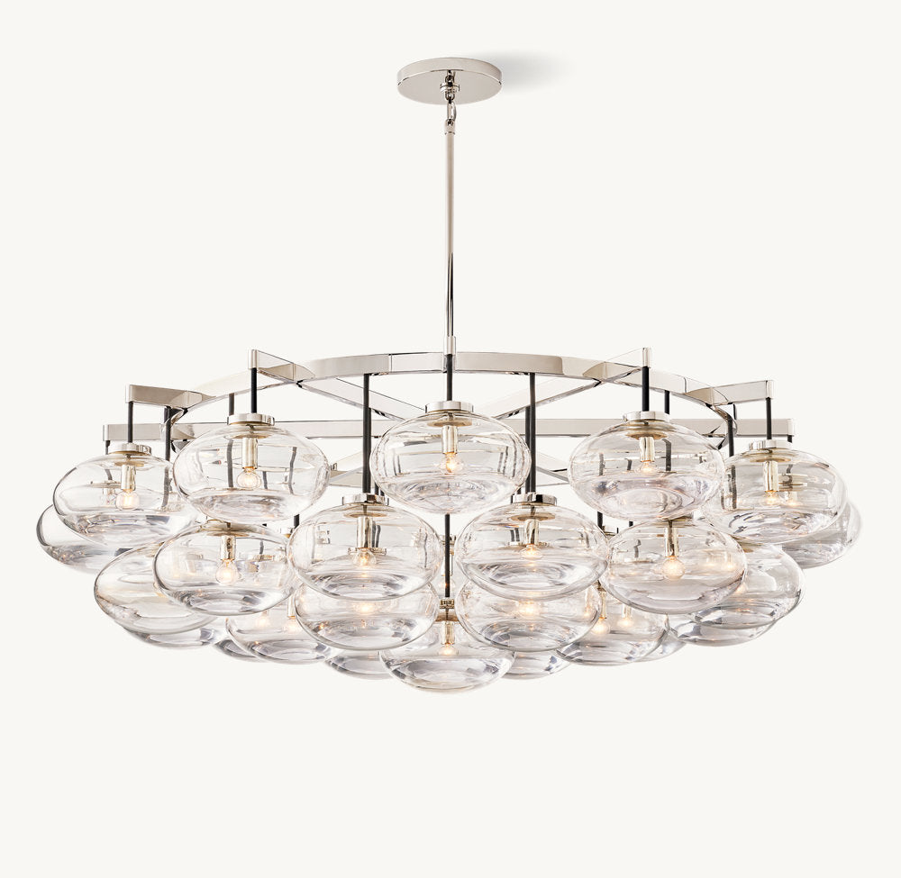 CABRETTE CLEAR GLASS ROUND CHANDELIER 60"