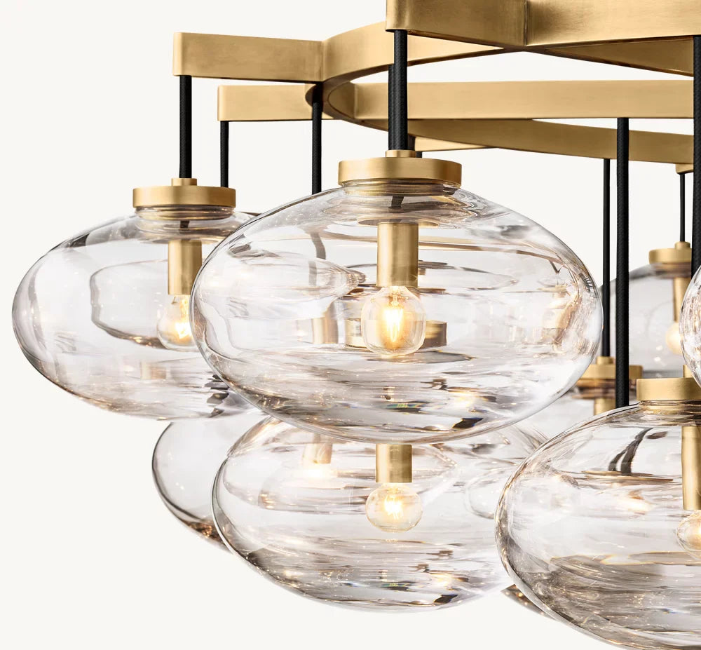 CABRETTE CLEAR GLASS ROUND CHANDELIER 60"