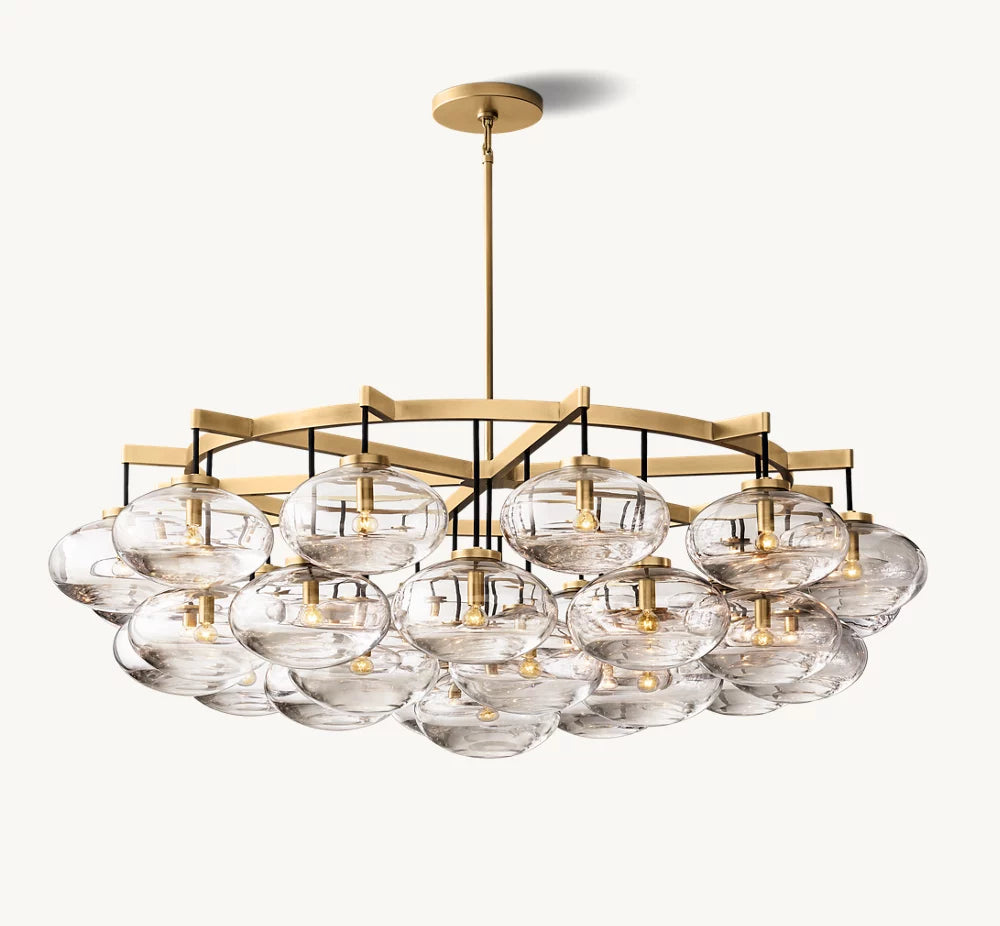 CABRETTE CLEAR GLASS ROUND CHANDELIER 60"