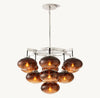 CABRETTE AMBER GLASS ROUND CHANDELIER 36"