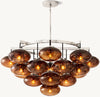 CABRETTE AMBER GLASS ROUND CHANDELIER 48"
