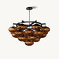 CABRETTE AMBER GLASS ROUND CHANDELIER 48"