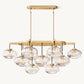 CABRETTE CLEAR GLASS LINEAR CHANDELIER 54"