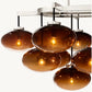 CABRETTE AMBER GLASS LINEAR CHANDELIER 54"