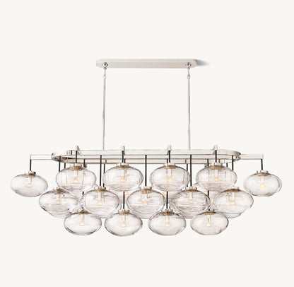 CABRETTE CLEAR GLASS LINEAR CHANDELIER 72"