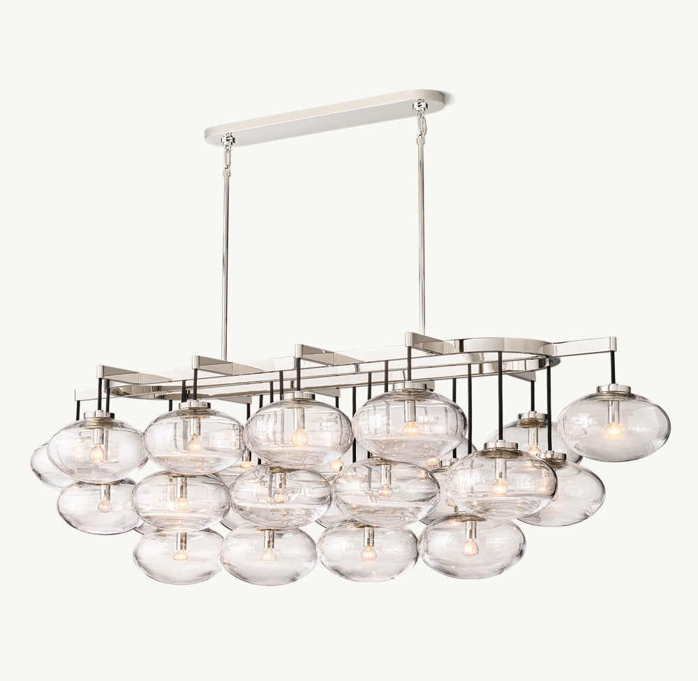 CABRETTE CLEAR GLASS LINEAR CHANDELIER 72"