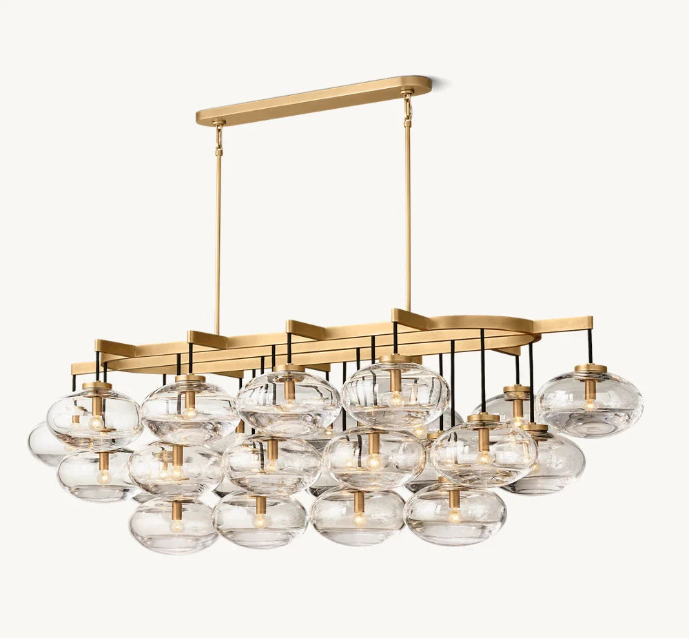 CABRETTE CLEAR GLASS LINEAR CHANDELIER 72"