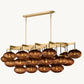 CABRETTE AMBER GLASS LINEAR CHANDELIER 72"