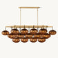 CABRETTE AMBER GLASS LINEAR CHANDELIER 72"