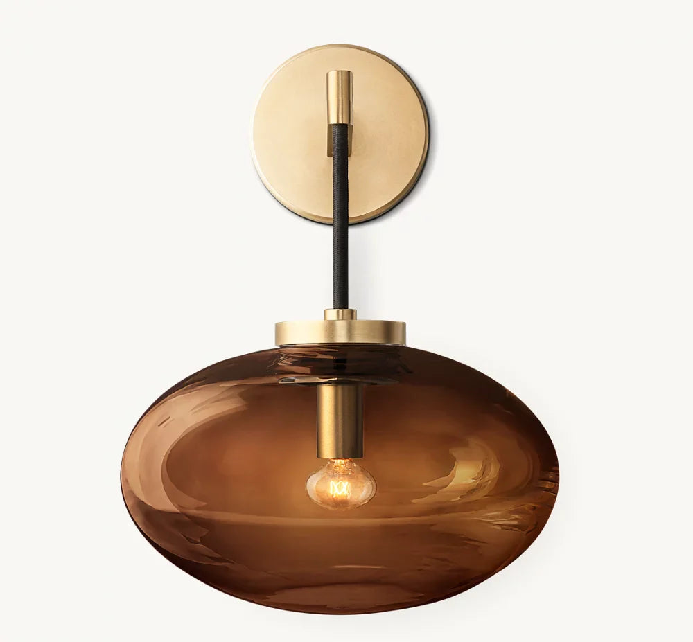 CABRETTE AMBER GLASS SCONCE