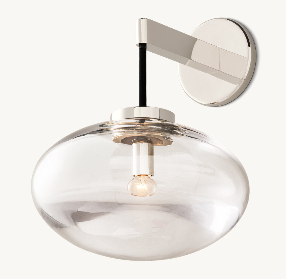 CABRETTE CLEAR GLASS SCONCE