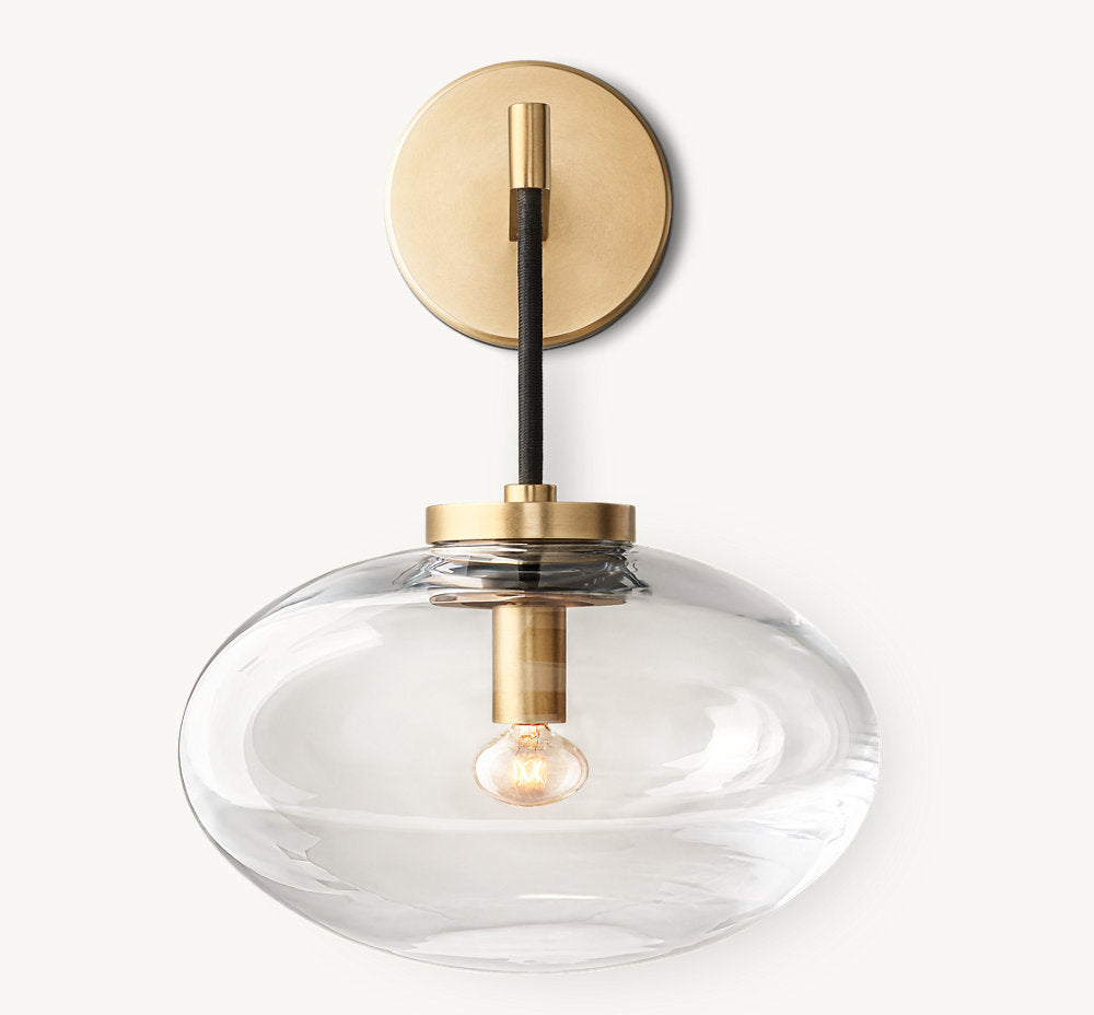 CABRETTE CLEAR GLASS SCONCE