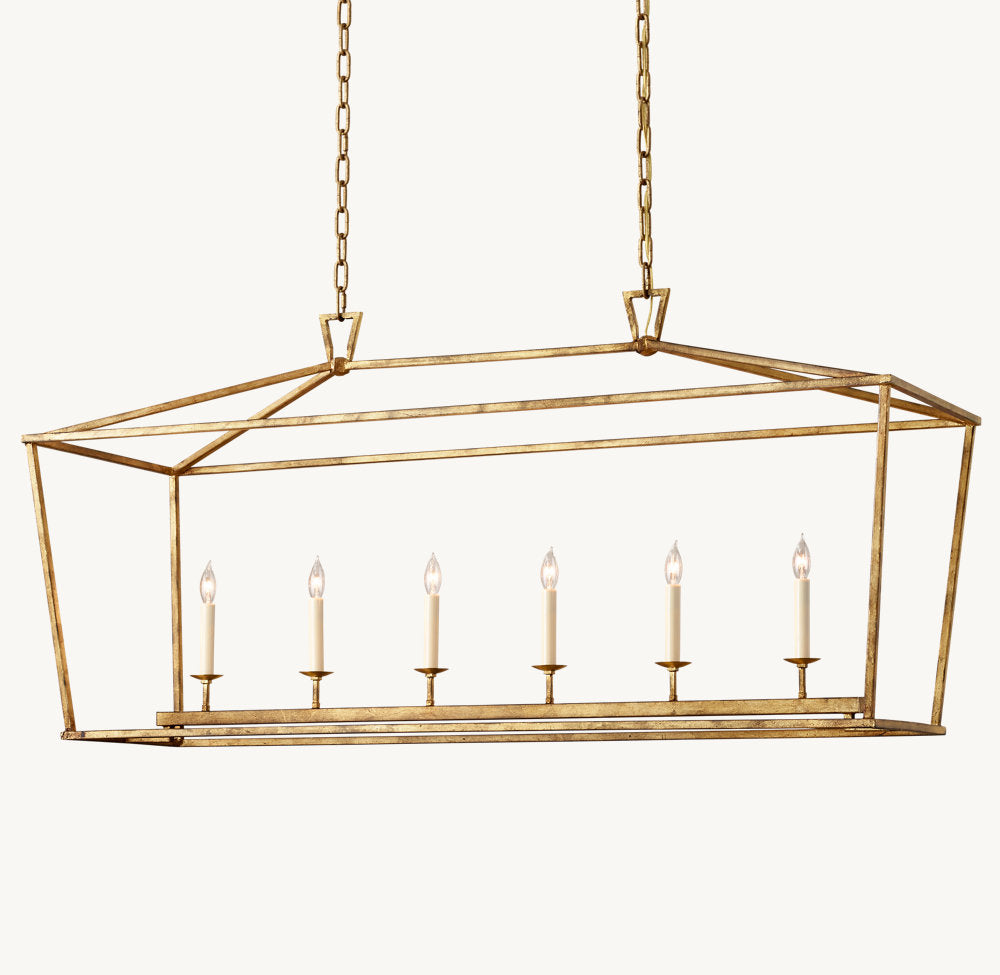 19TH C. ENGLISH OPENWORK RECTANGULAR CHANDELIER 54"