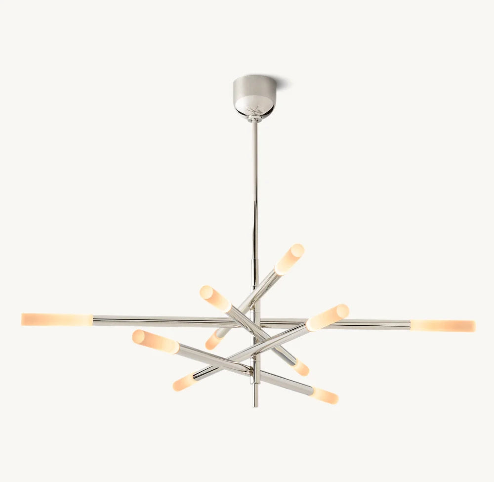 ROUSSEAU 10-LIGHT MOBILE ETCHED ROD CHANDELIER