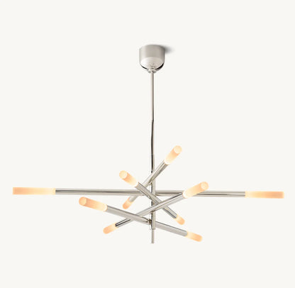 ROUSSEAU 10-LIGHT MOBILE ETCHED ROD CHANDELIER