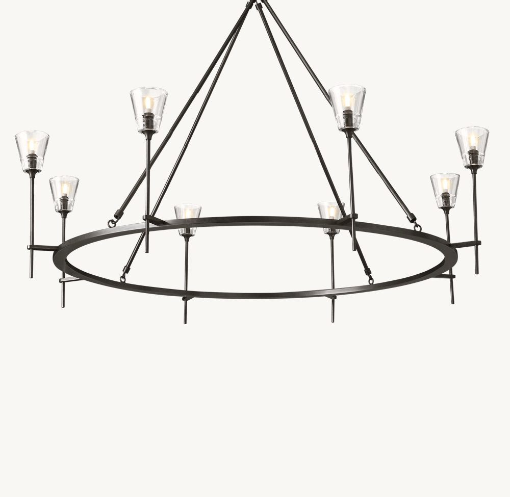 TORCHE DE VERRE ROUND CHANDELIER 58"