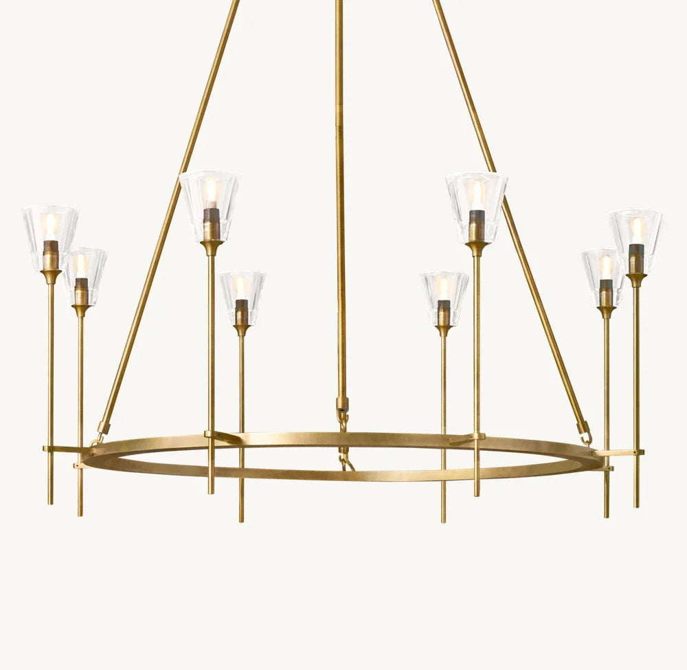 TORCHE DE VERRE ROUND CHANDELIER 46"