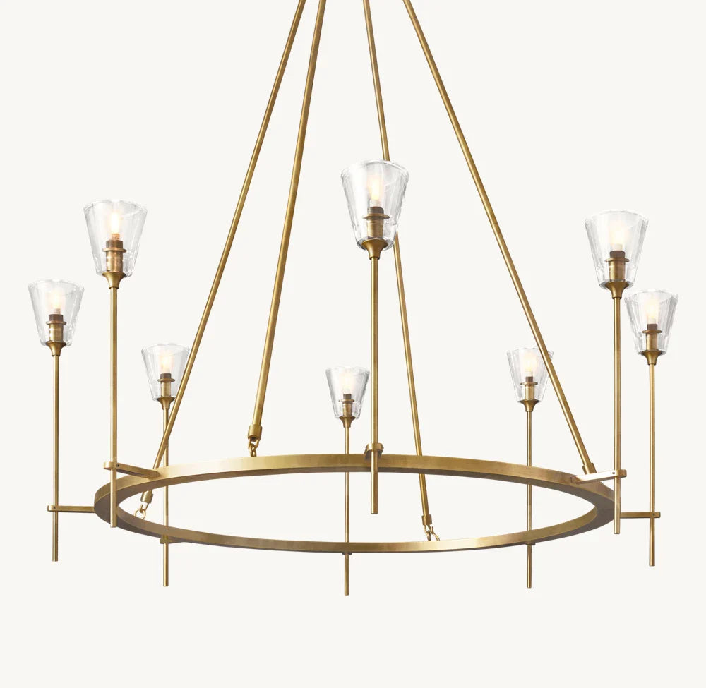 TORCHE DE VERRE ROUND CHANDELIER 46"