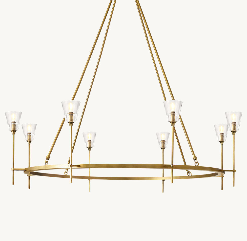 TORCHE DE VERRE ROUND CHANDELIER 58"