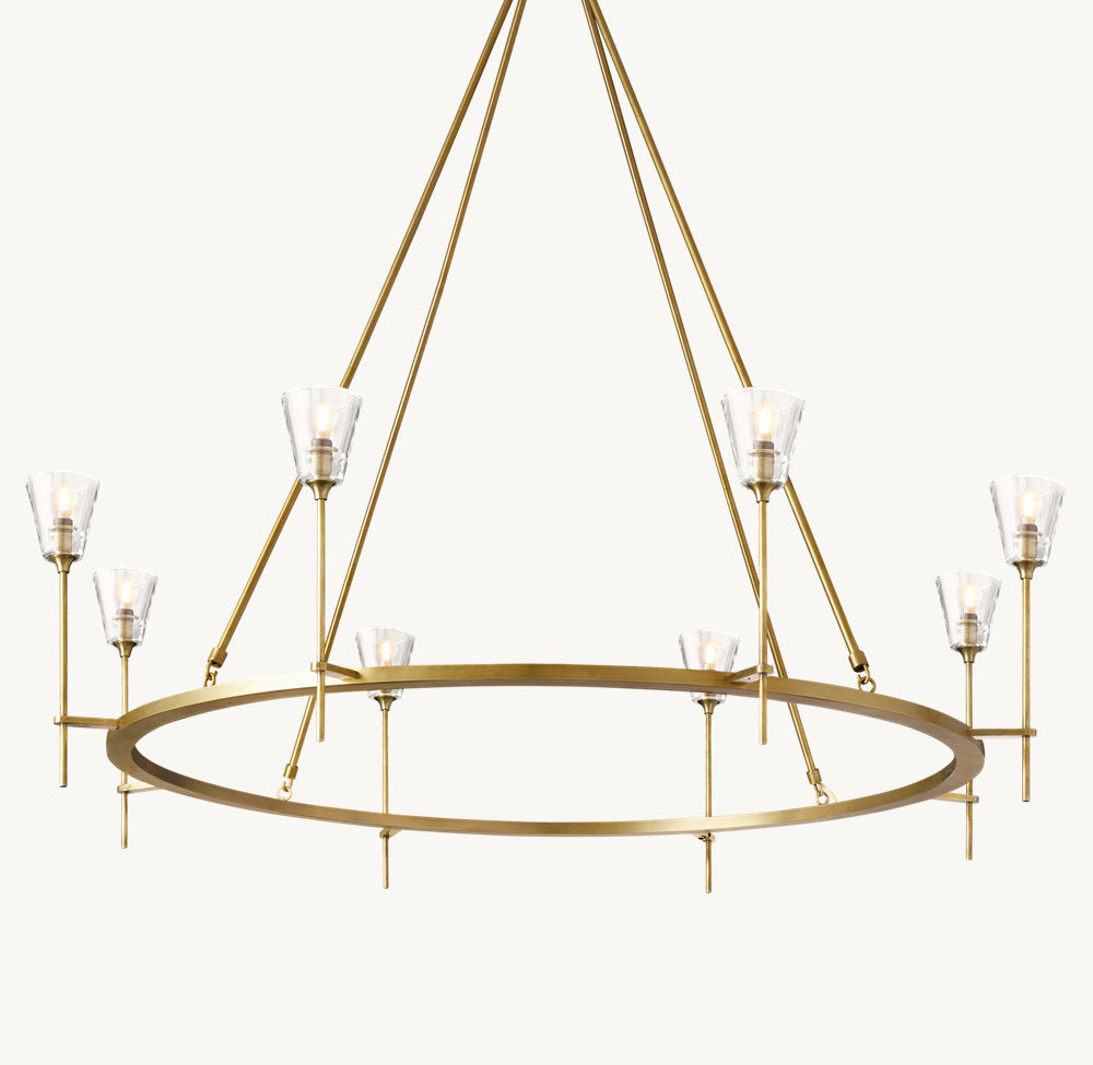 TORCHE DE VERRE ROUND CHANDELIER 58"