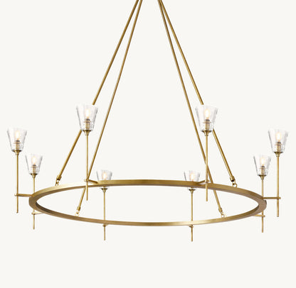 TORCHE DE VERRE ROUND CHANDELIER 58"