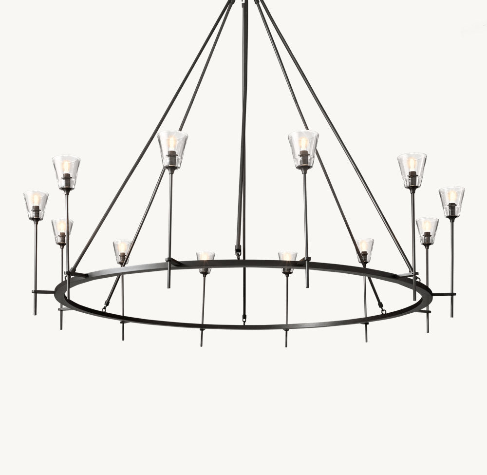 TORCHE DE VERRE ROUND CHANDELIER 70"
