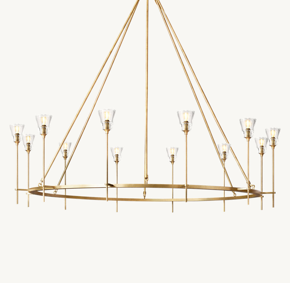 TORCHE DE VERRE ROUND CHANDELIER 70"