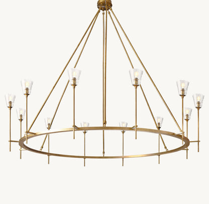 TORCHE DE VERRE ROUND CHANDELIER 70"