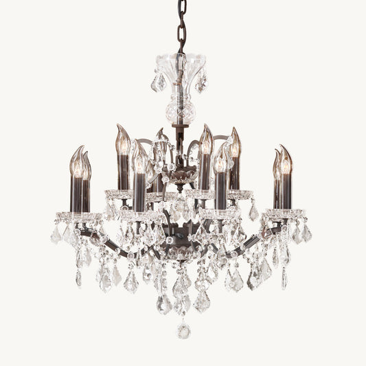 19TH C. ROCOCO IRON & CRYSTAL OUTDOOR CHANDELIER