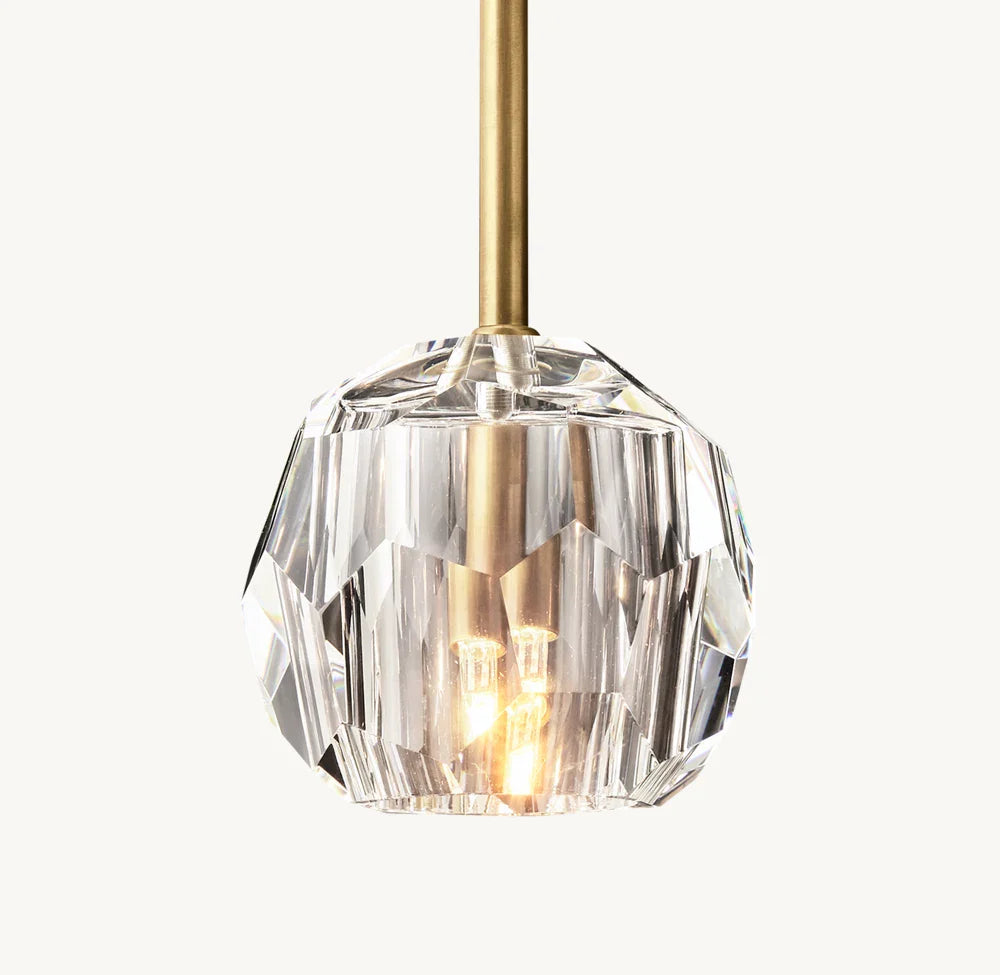 BOULE DE CRISTAL CLEAR GLASS ROD PENDANT