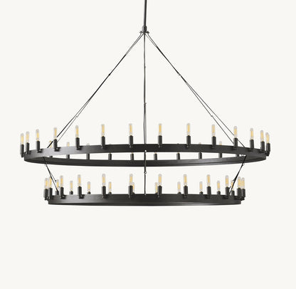 CAMINO VINTAGE FILAMENT TWO-TIER CHANDELIER 63"