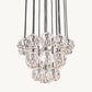 BOULE DE CRISTAL CLEAR GLASS ROUND CLUSTER CHANDELIER 19"