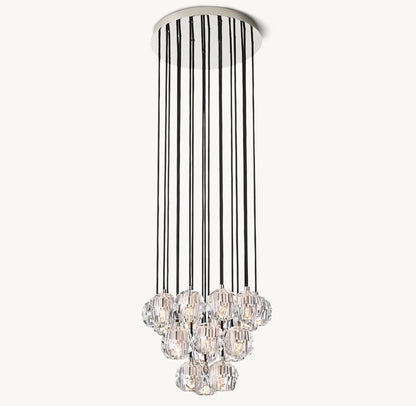 BOULE DE CRISTAL CLEAR GLASS ROUND CLUSTER CHANDELIER 19"