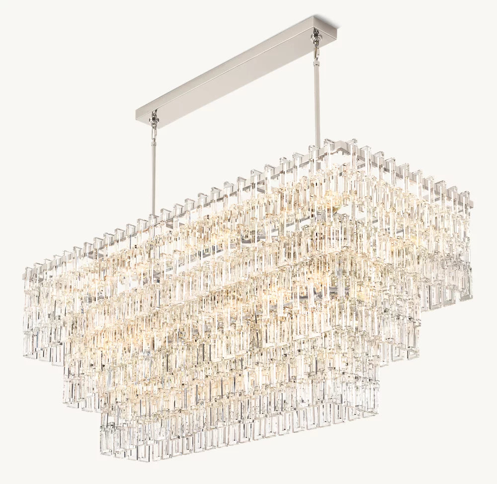 MARIGNAN TIERED RECTANGULAR CHANDELIER 60"